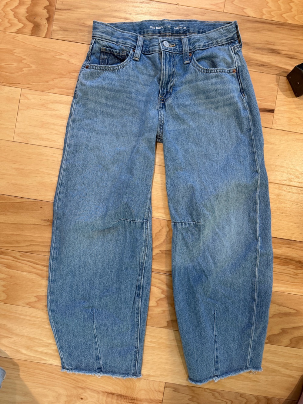 Old Navy Girls Mid-Rise Barrel Leg Jeans Size 12